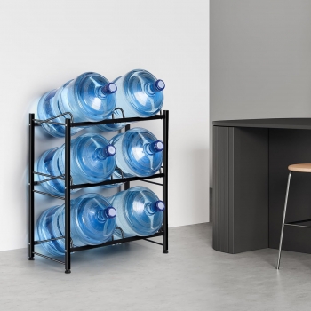6+Gallon+Water+Bottle+Holder+3+Tier+Water+Cooler+Jug+Rack+for+6+Bottles+Heavy+Duty+Detachable+Water+Bottle+Storage+Rack+for+Home+Office%2C+Black